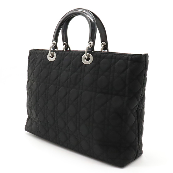 Dior  Tote Bag Black Leather Christian Cannage - Picture 1 of 8